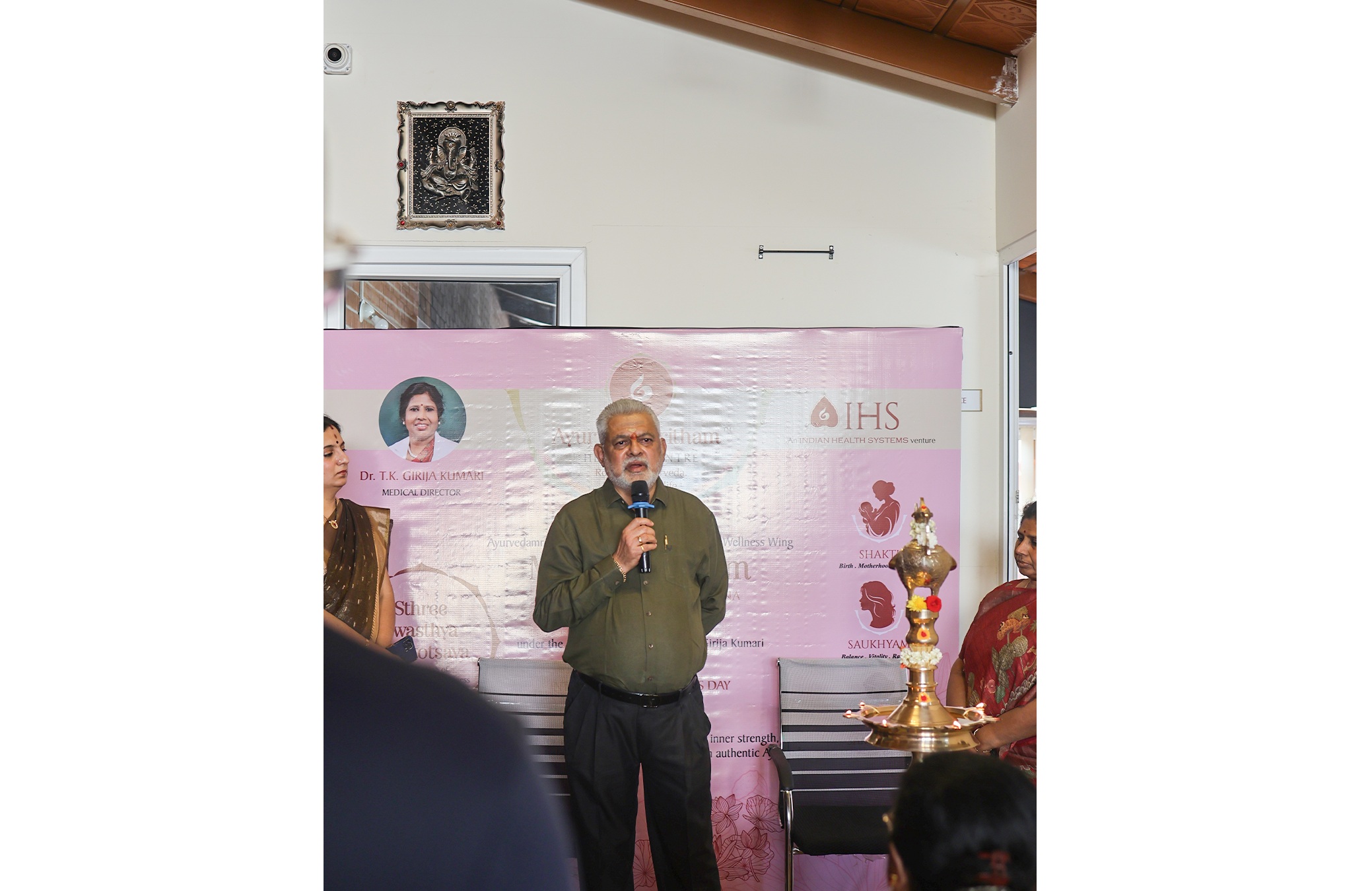 Dr. G G Gangadharan speaking at Maturamrutham launch