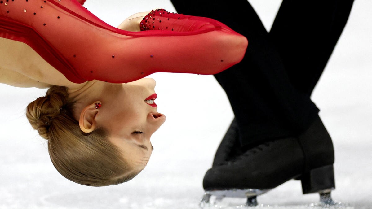 Minerva Fabienne Hase and Nikita Volodin of Germany perform during the Pairs Short Program at the ISU World Figure Skating Championships, March 25.