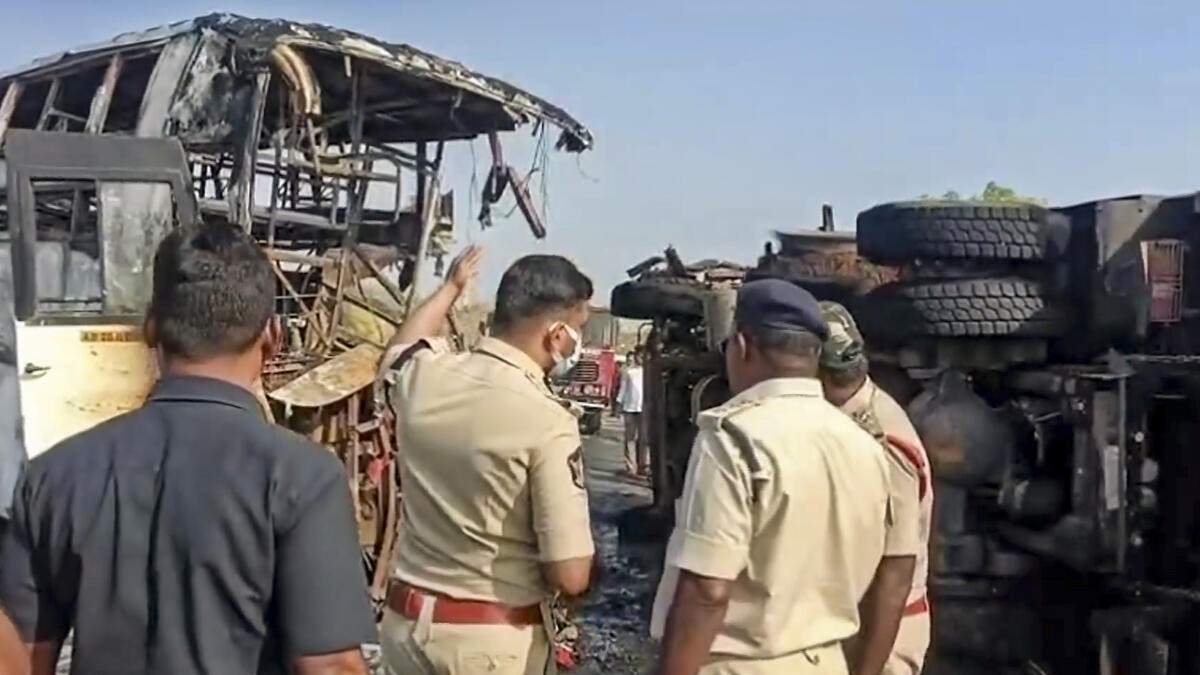 Andhra bus fire: Tragedy took place due to technical snag, HM V Anitha orders detailed probe