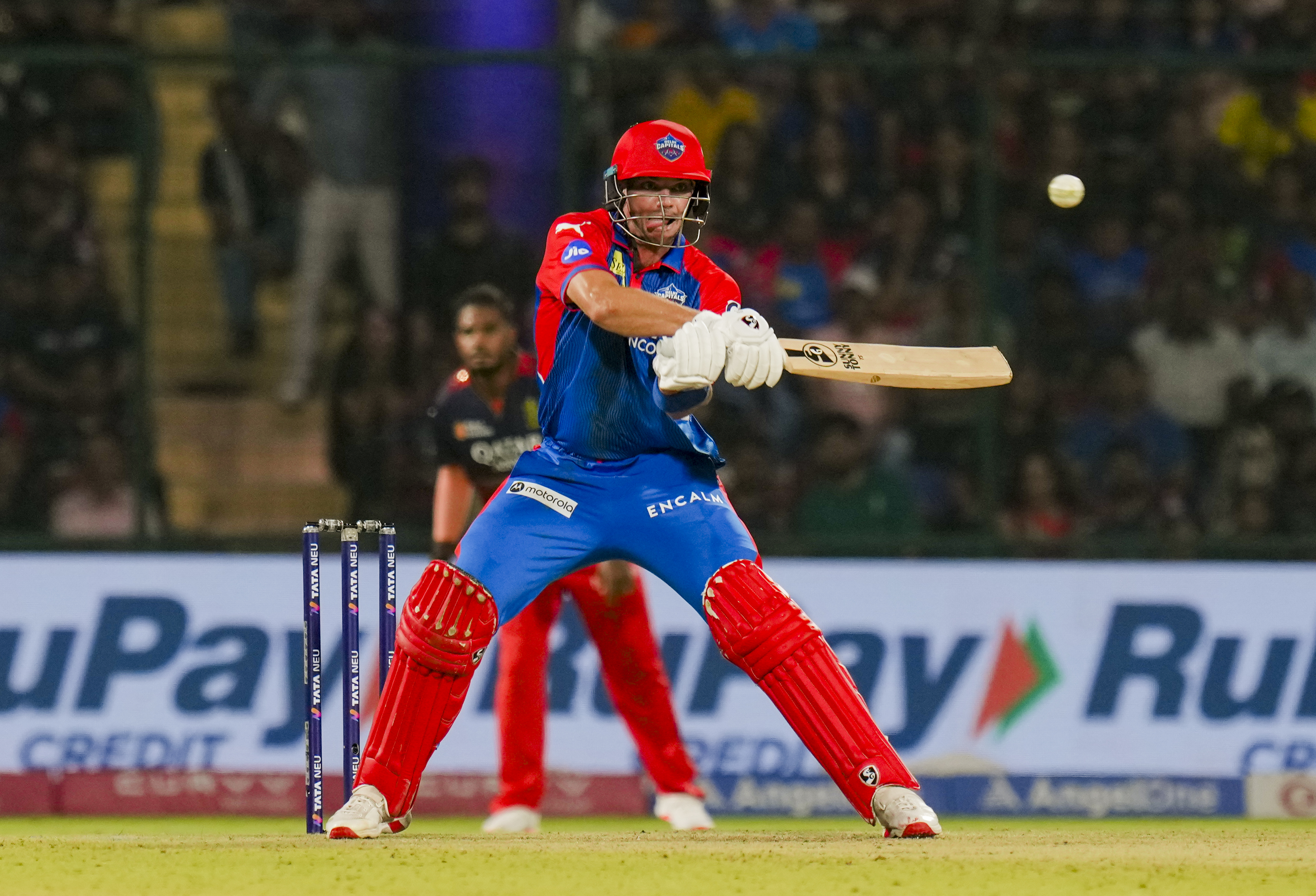 New Delhi: Delhi Capitals’ Tristan Stubbs plays a shot during an Indian Premier League (IPL) 2025 T20 cricket match between Delhi Capitals and Royal Challengers Bengaluru at the Arun Jaitley Stadium in New Delhi Sunday April 27 2025.