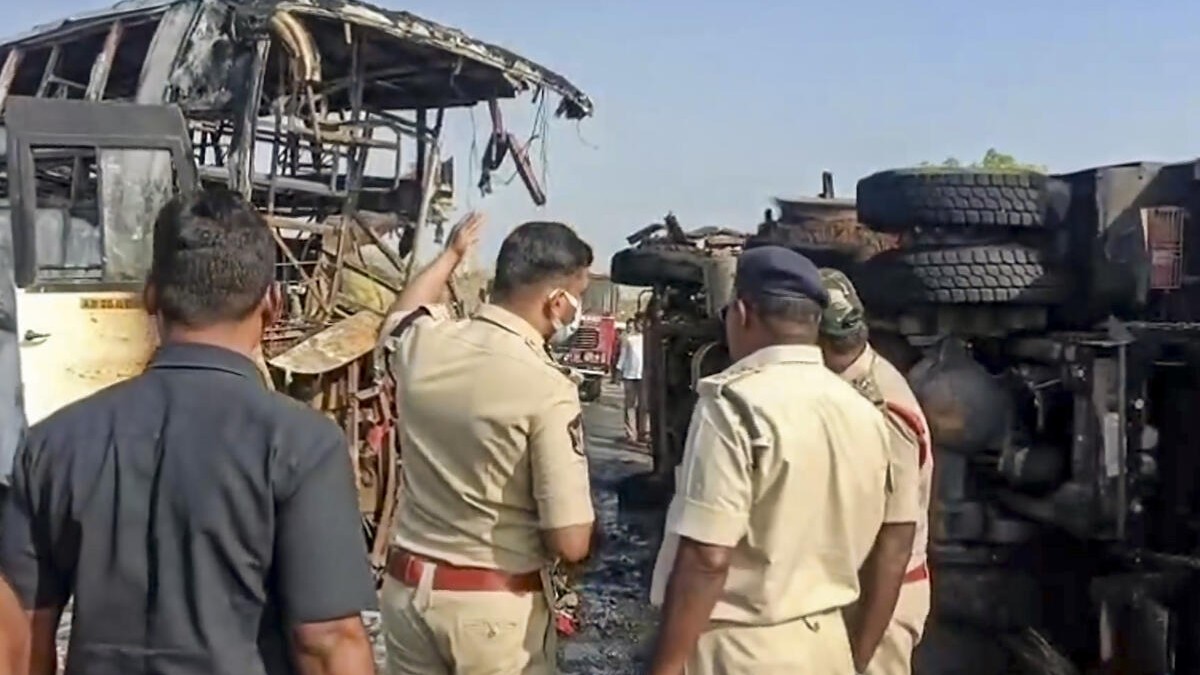 Andhra bus fire: Bus owner, driver in police custody, bodies of victims to be handed over after DNA profiling