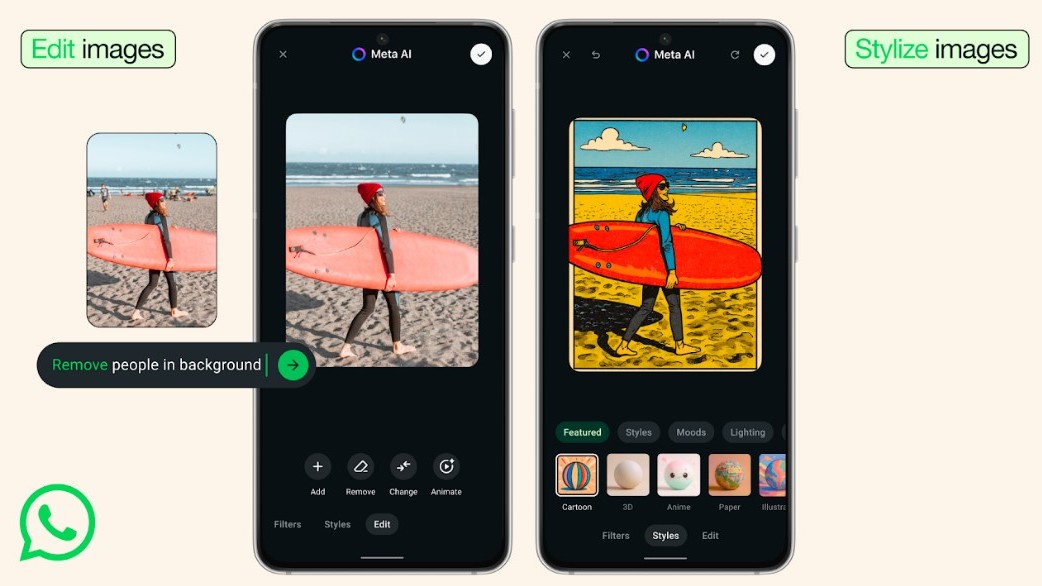 WhatsApp brings editing tools to stylise images.