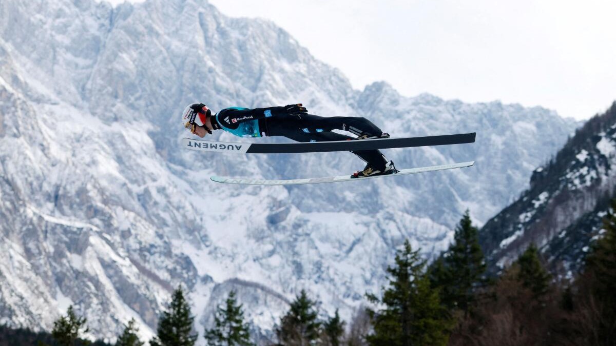 Germany's Philipp Raimund in action during the Men's Individual HS240 at FIS Ski Jumping World Cup, Slovenia.