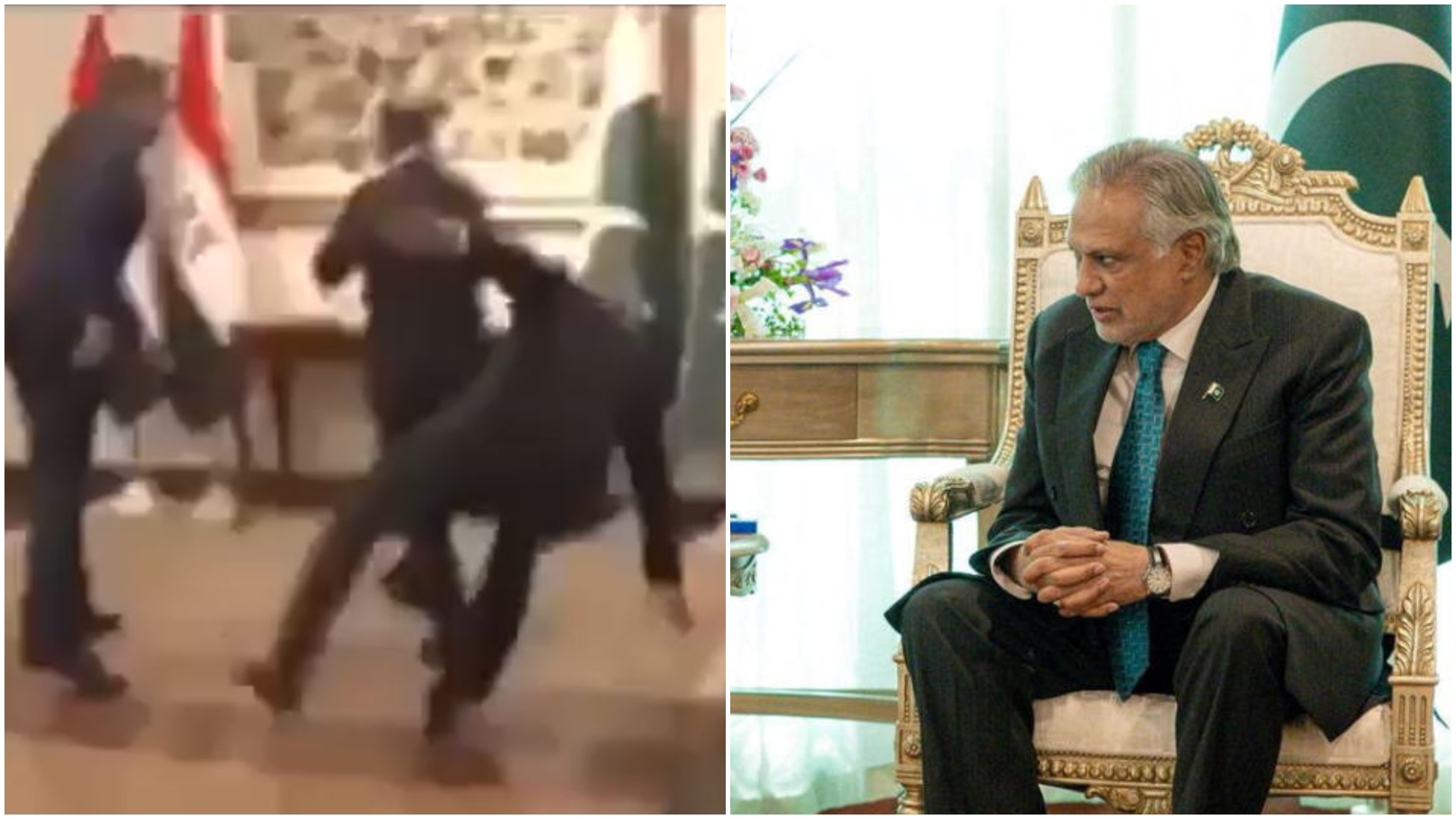 Watch | Pakistan Deputy CM Ishaq Dar stumbles while greeting Egyptian counterpart in Islamabad