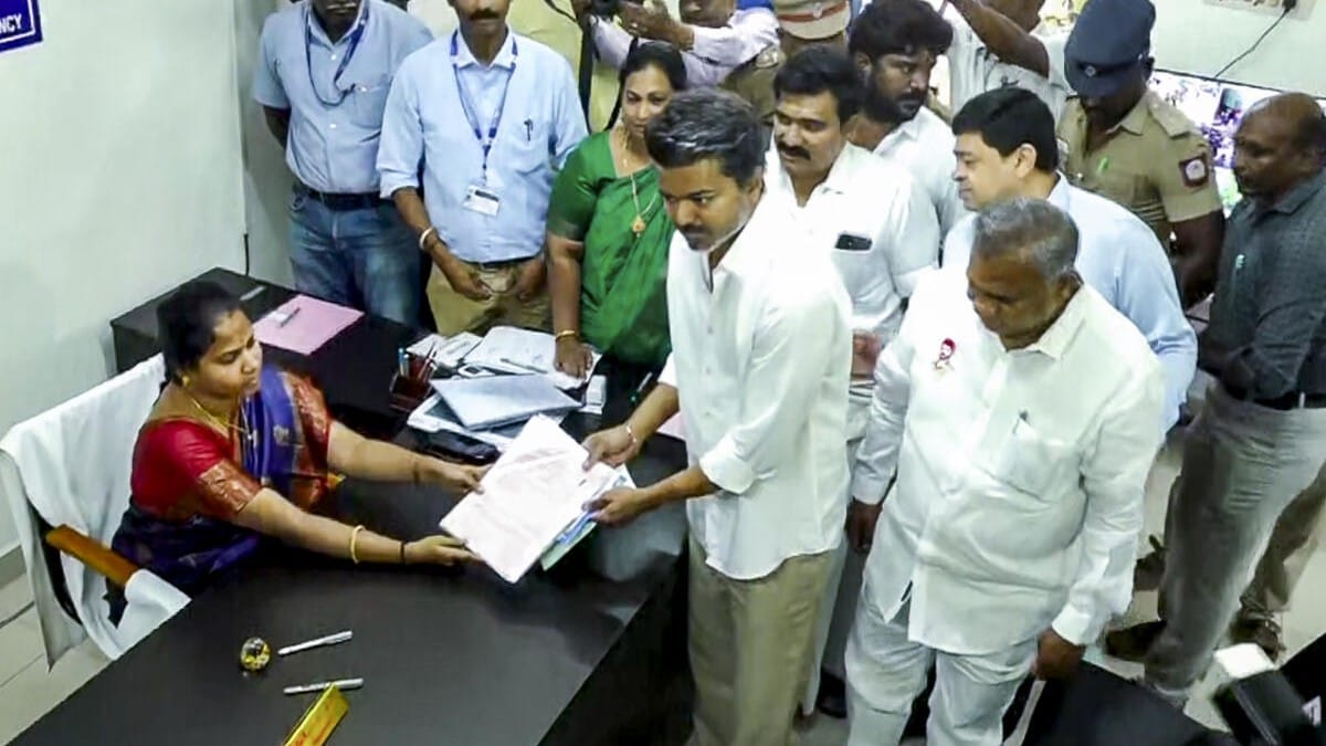 Tamil Nadu Assembly Elections 2026 | TVK chief Vijay makes electoral debut in polls, files nomination from Chennai's Perambur, Trichy East