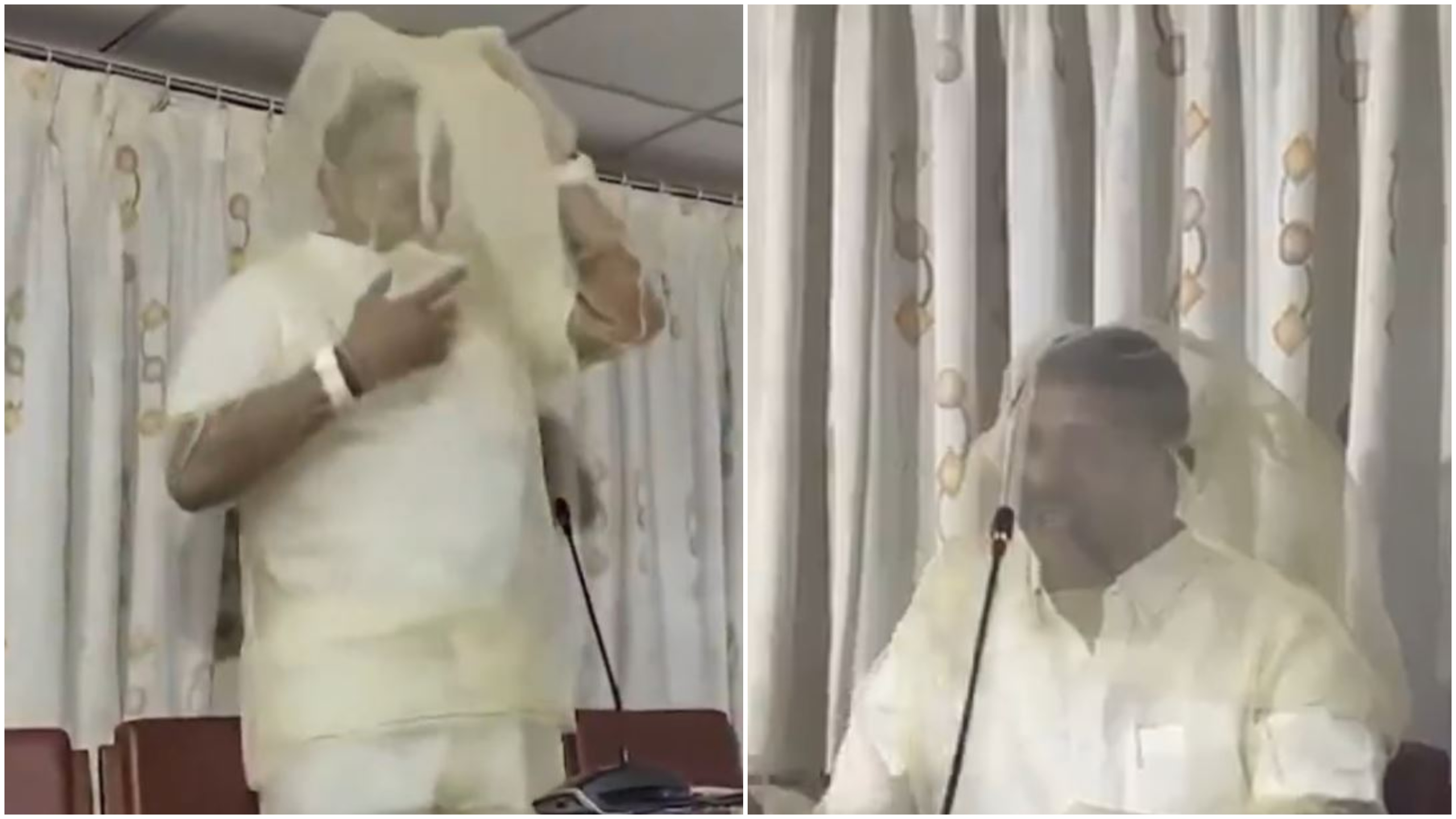 Fashion in politics: BRS MLA wears mosquito-net dress, flags Hyderabad menace