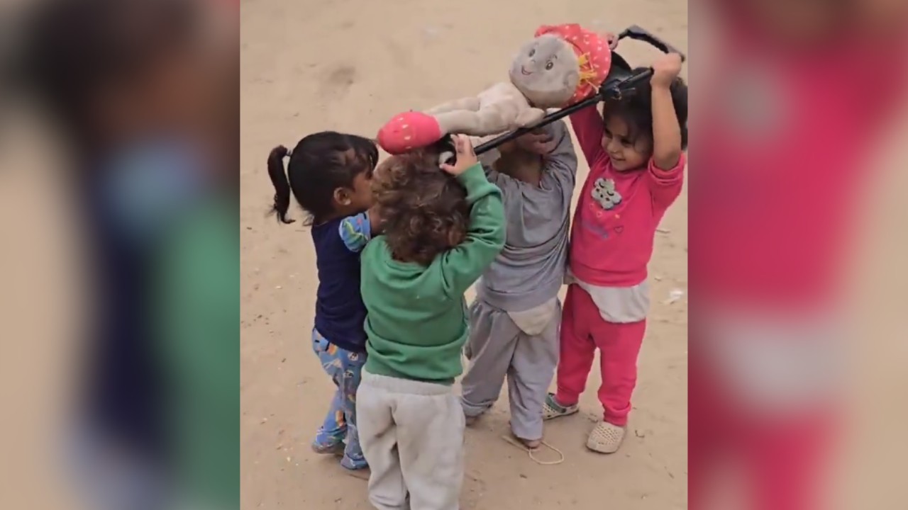 Watch | Children in Gaza play 'funeral' with doll, re-enacting what they see around them
