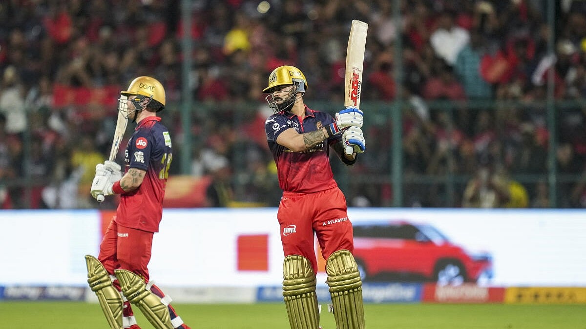 RCB vs CSK match action at Chinnaswamy Stadium