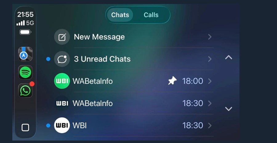 Standalone WhatsApp on CarPlay.