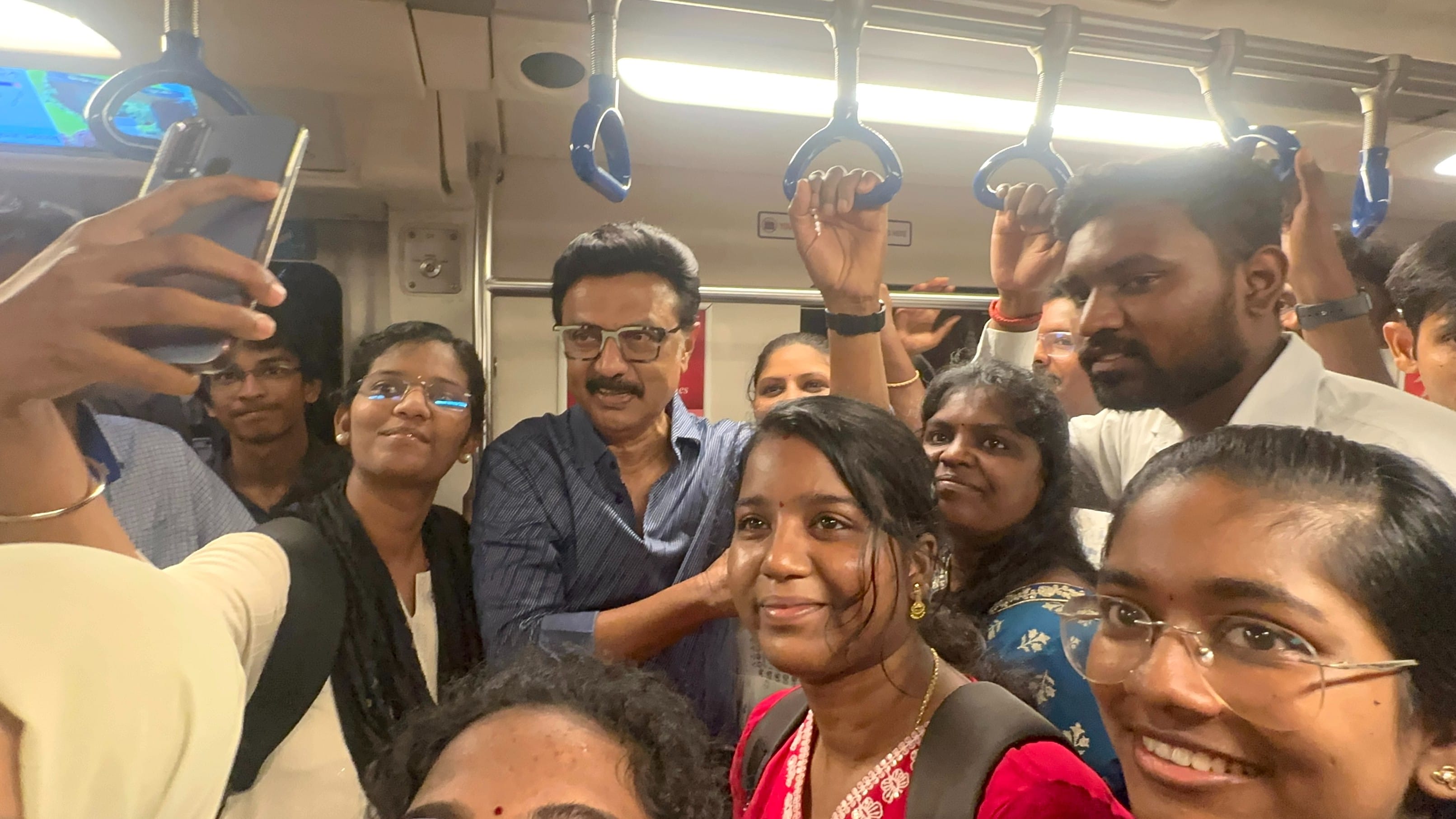Travel & selfies: Tamil Nadu CM Stalin surprises Chennai commuters in metro