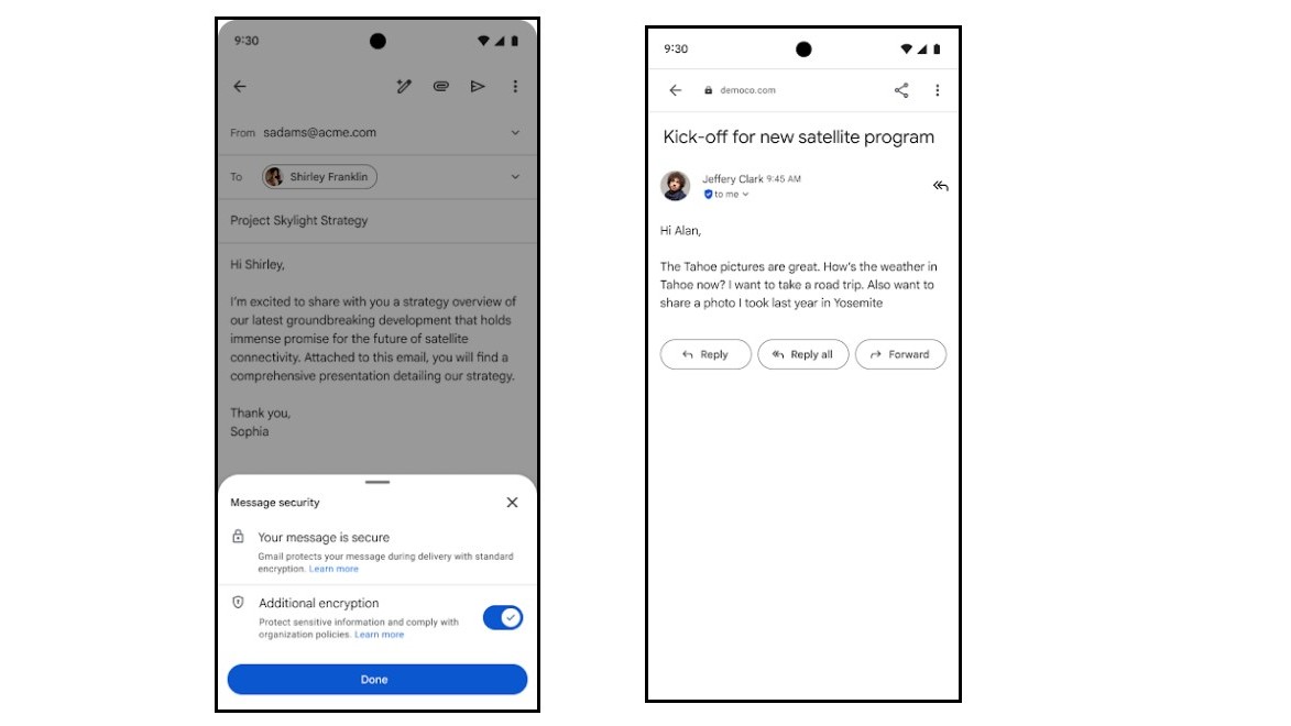 Google enables E2EE for Gmail app for phones.