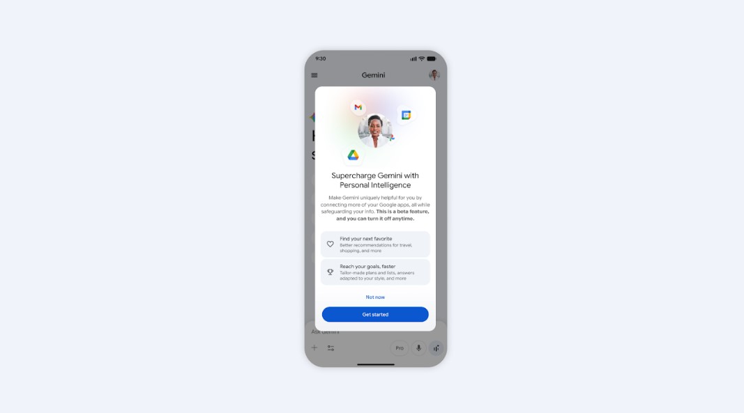 Google Gemini AI gets Personal Intelligence feature in India.