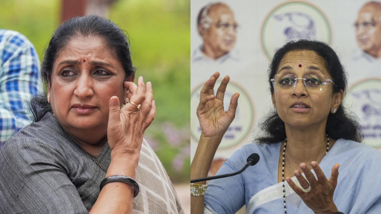 Supriya Sule attends Sunetra Pawar’s rally in Baramati, extends MVA support