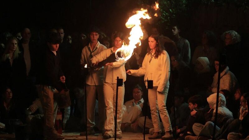 People commemorate Israel's Memorial Day, in Jerusalem.
