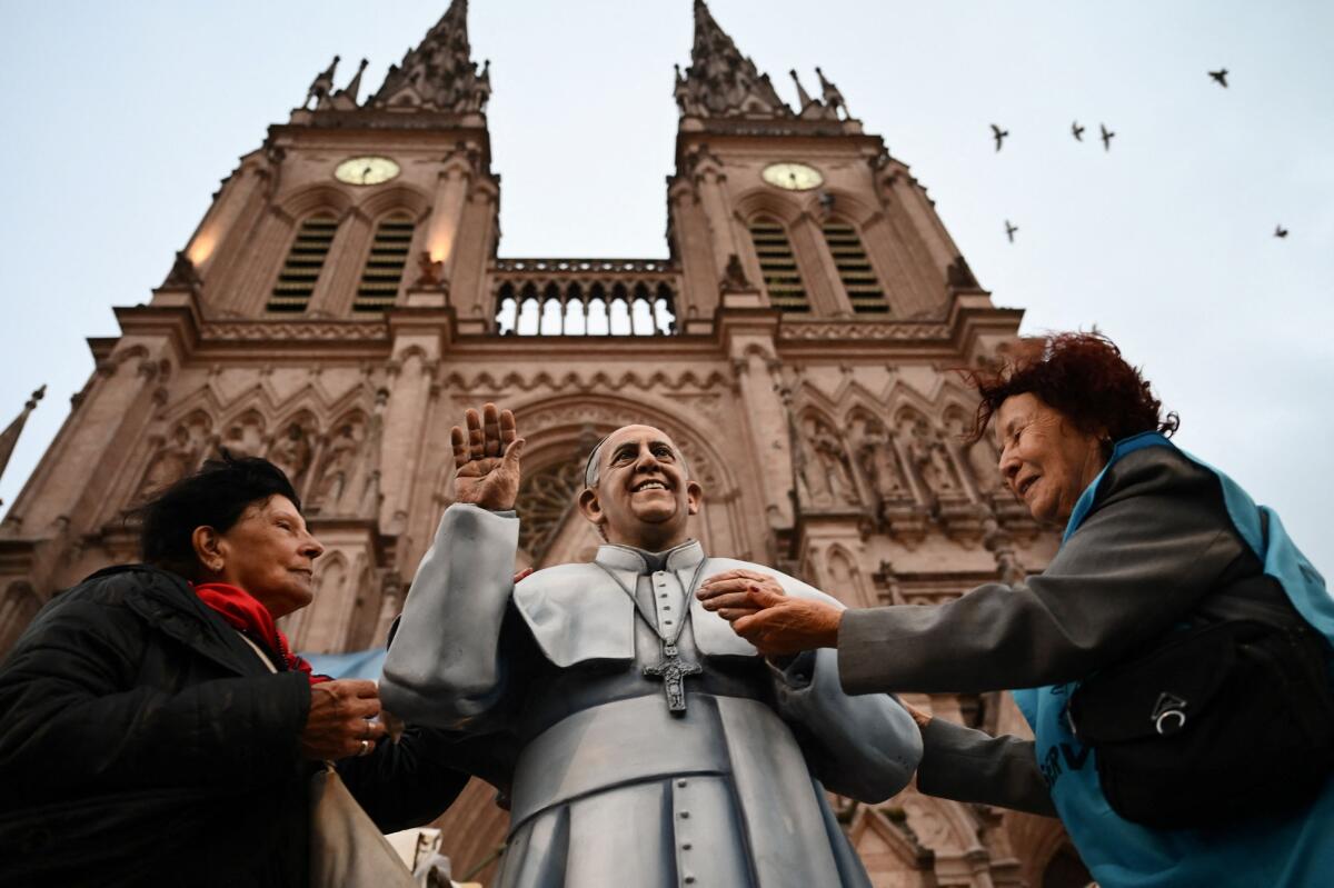 Mass at the Basilica of Lujan in honour of late Pope Francis on the first anniversary of his death, in Lujan.