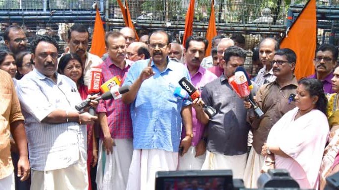 Senkumar leads a protest. 