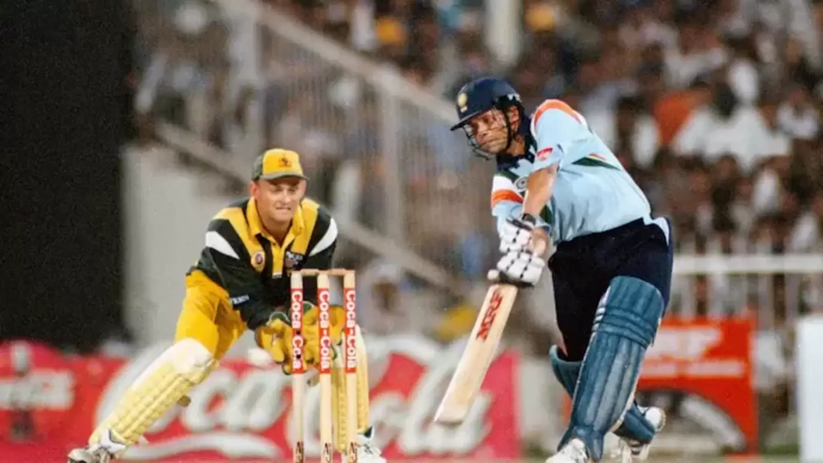 Sachin during the famous sandstorm innings in Sharjah in 1988