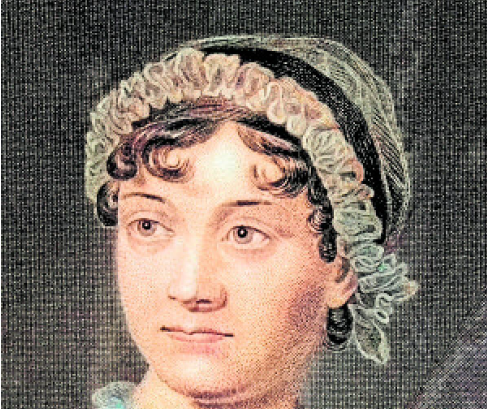 A vintage portrait of Jane Austen.
