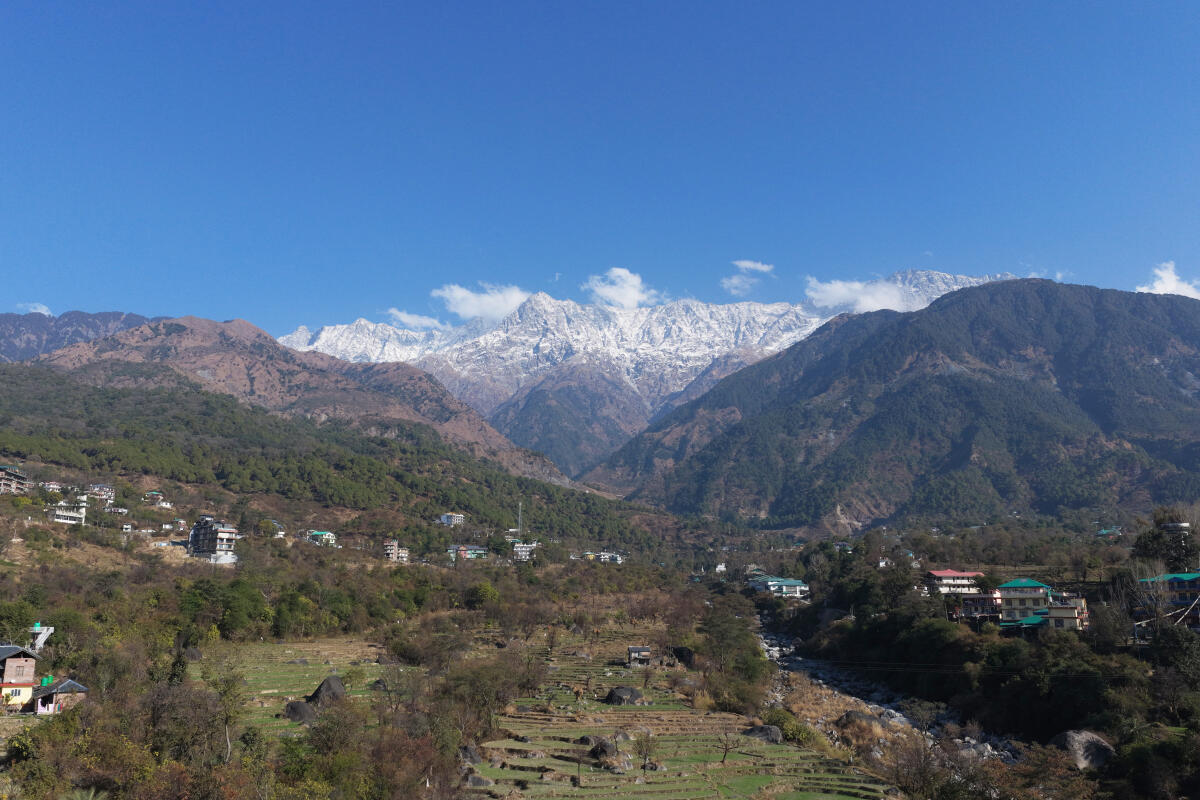 Mountain view from dharamshala valley in himachal pradesh