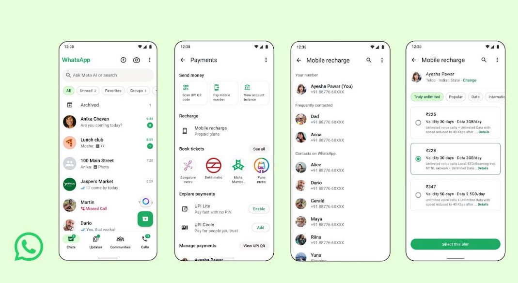 Tutorial on how to make Prepaid mobile recharge on WhatsApp.