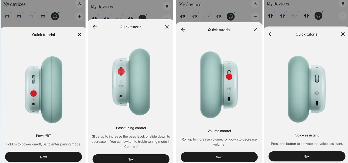 Nothing X app UI.
