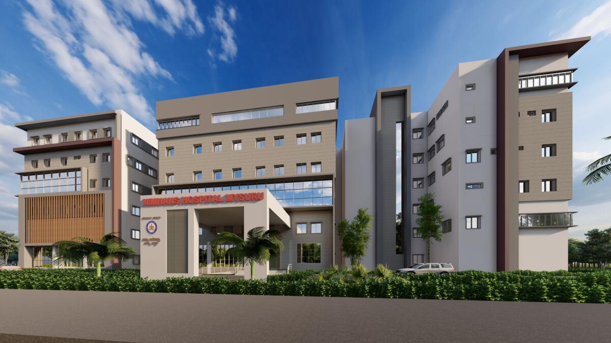 Plan of NIMHANS-model hospital and de-addiction centre, under Mysuru Medical College and Research Institute (MMC &amp; RI), in Mysuru.