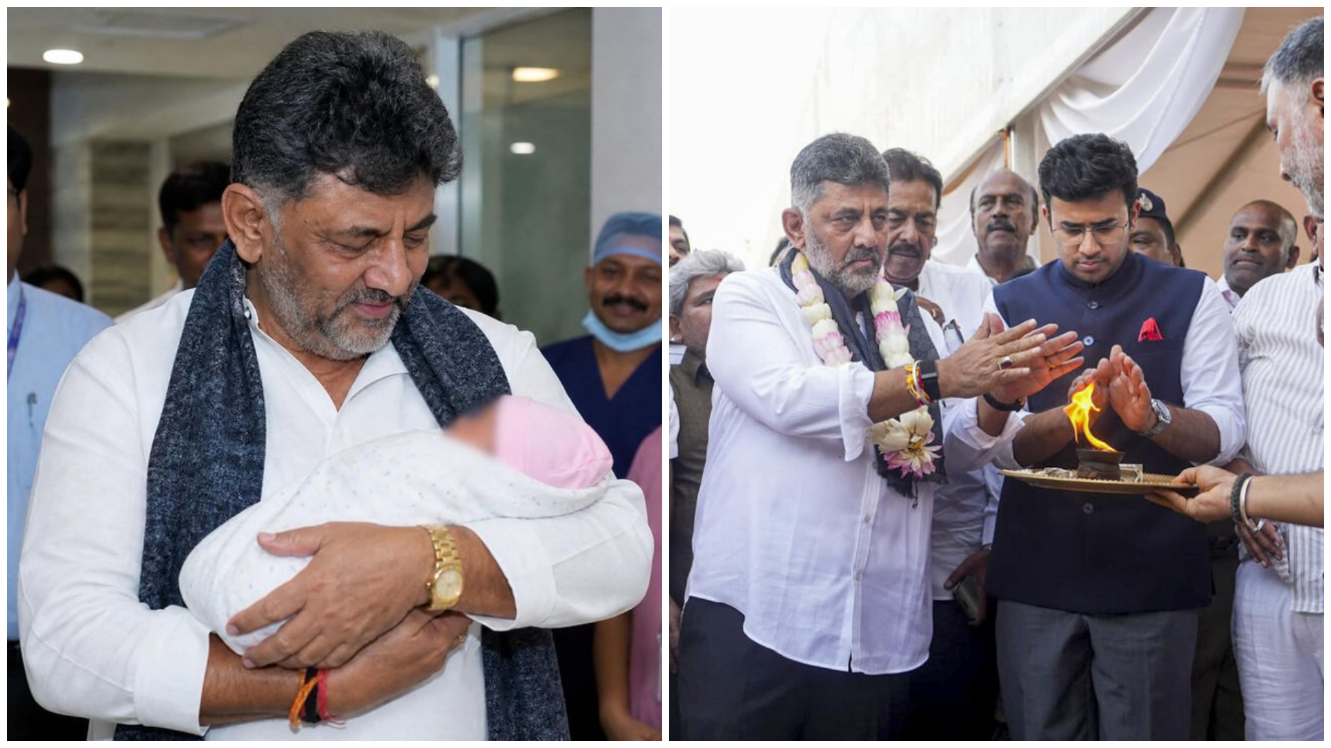 Tejasvi writes a heartfelt note to congratulate D K Shivakumar on becoming grandfather