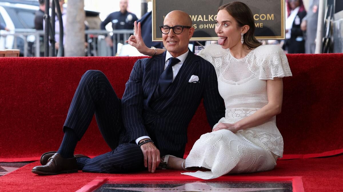 Stanley Tucci, Emily Blunt get stars on the Hollywood Walk of Fame