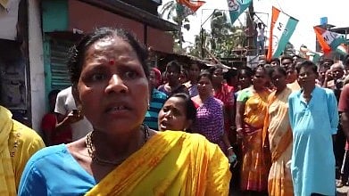 TMC Protest: Hundreds demand protection from alleged threats by TMC workers in South 24 Parganas, West Bengal, amidst election tensions.