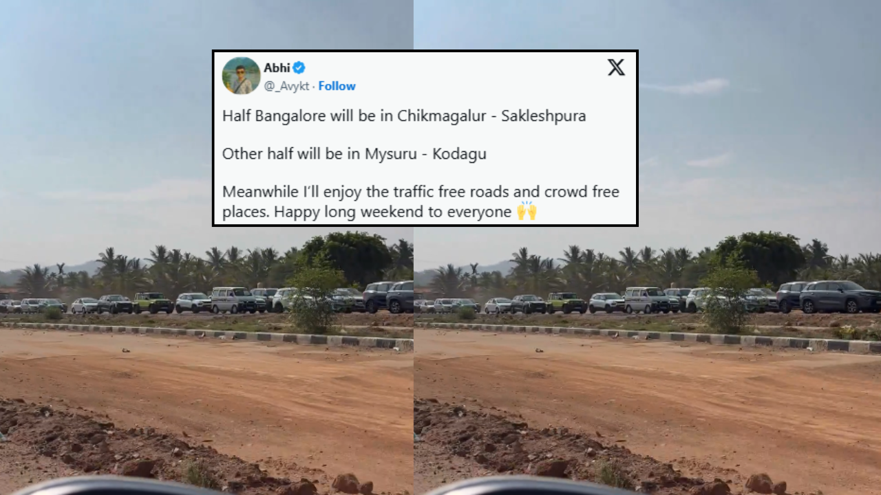 May long weekend | X user's 'Half Bangalore' comment on traffic video goes viral