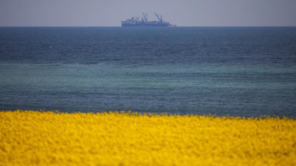 Castorone pipe layer ship arriving for work at the Neptun Deep gas extraction project in Tuzla, near Constanta, Romania, May 4 2026.