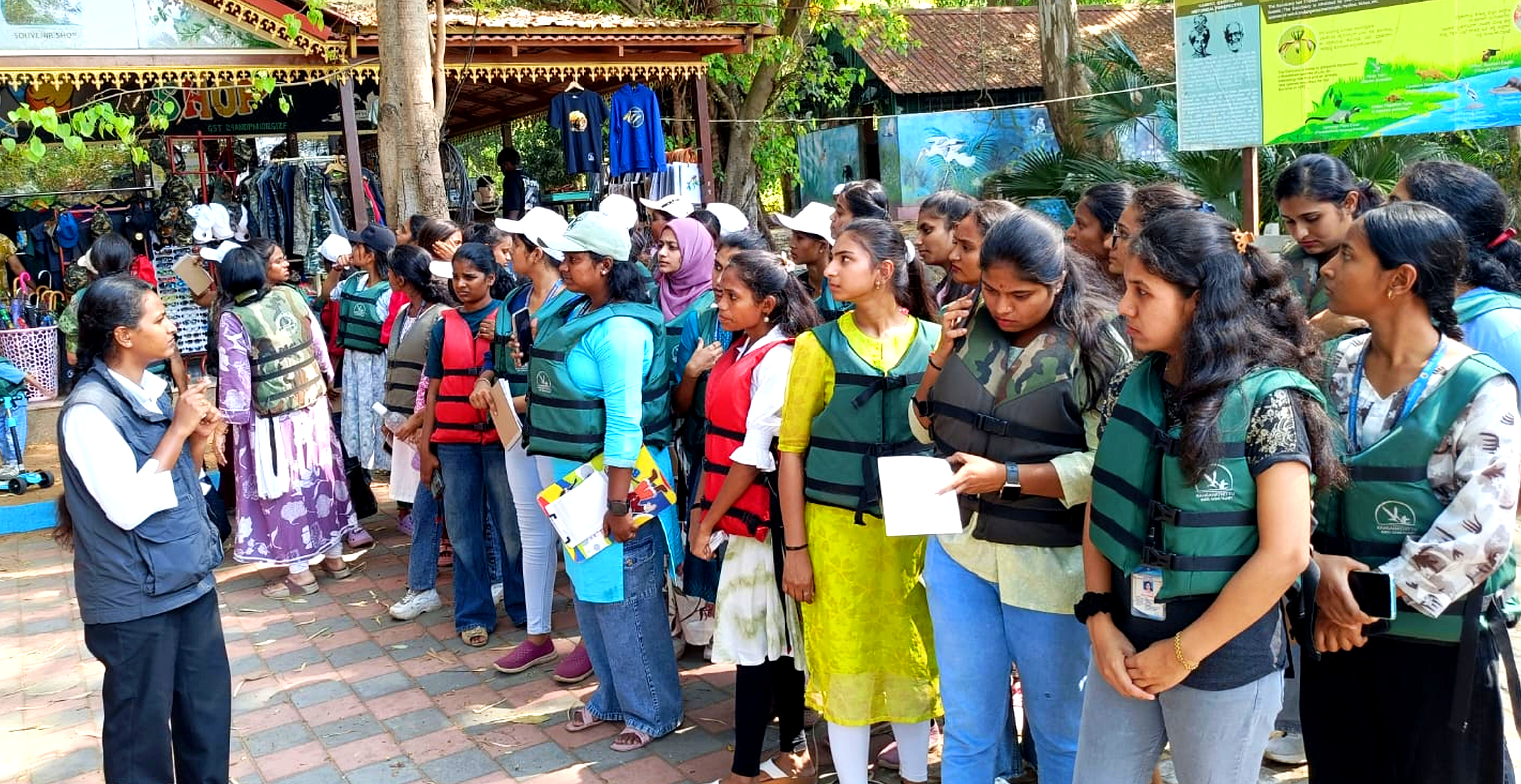 Students visit the Ranganathittu Bird Sanctuary as part of Pakshi Mitra initiative. DH Photo