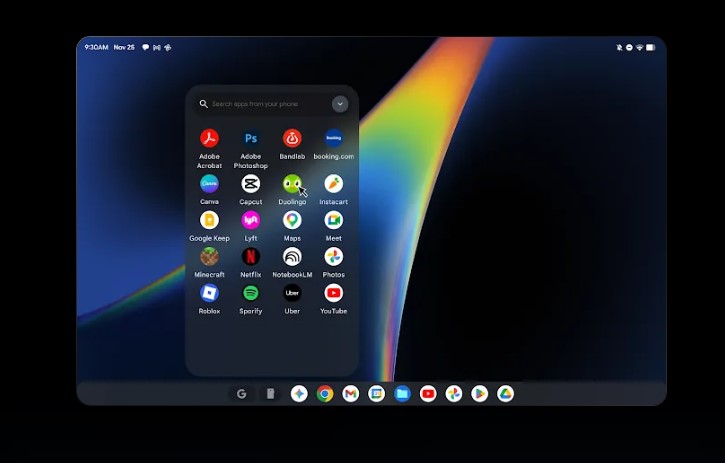 Users can cast apps of the Android phone on to the Googlebook.