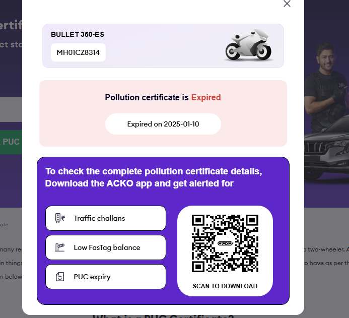 The expired PUC certificate