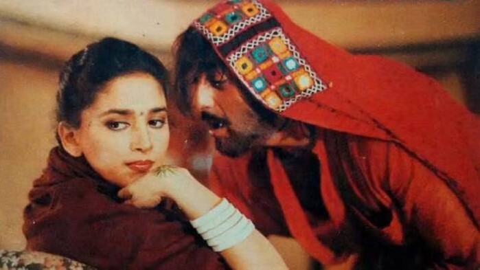 Madhuri Dixit and Sanjay Dutt in Khalnayak.