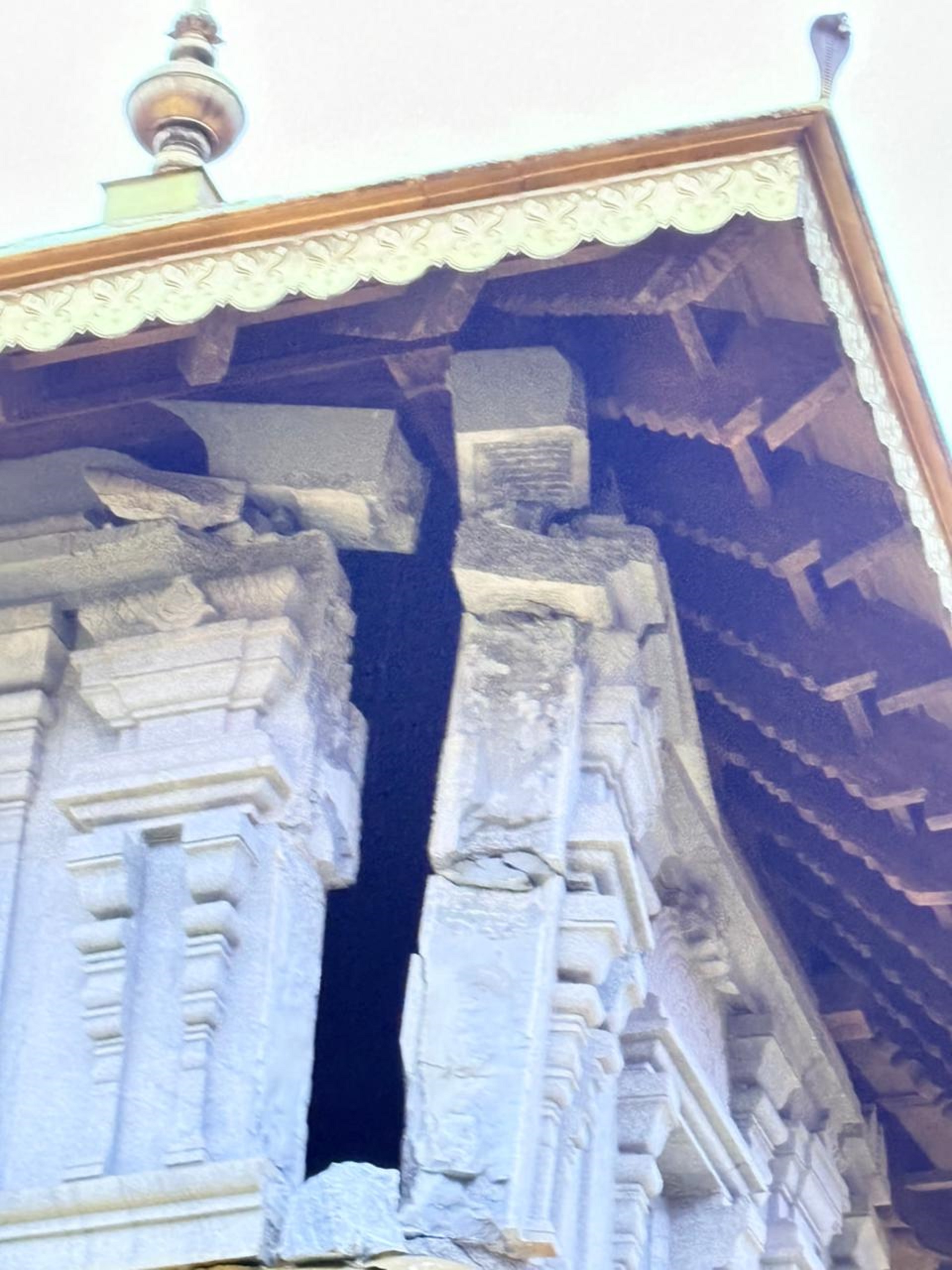 Stone slabs of the Iliyuru Mahavishnu Temple were damaged in the lightning strike at Kakkapadavu in Bantwal taluk of Dakshina Kannada district on Saturday. 