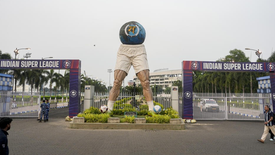 Controversial sculpture at Salt Lake stadium in West Bengal demolished