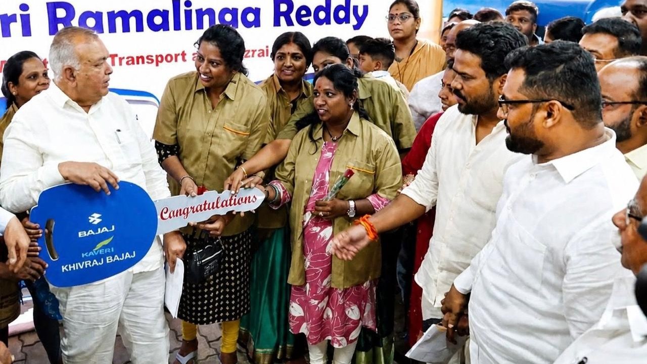 Bengaluru: Transport Minister distributes 10 electric autos to women, transgender drivers