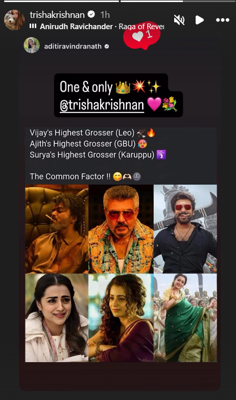 Screenshot of Trisha's Instagram Story