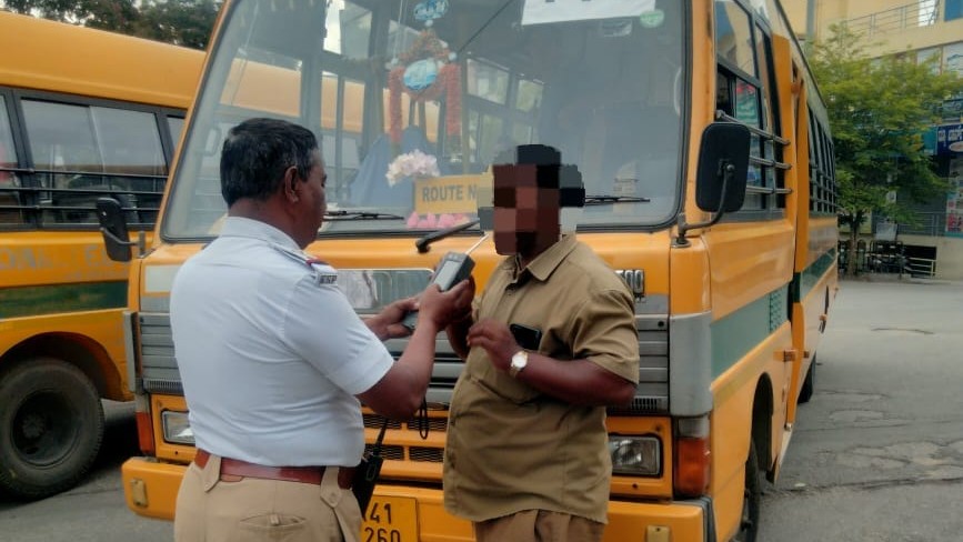 Surge in drunk driving cases against school vehicle drivers in Bengaluru