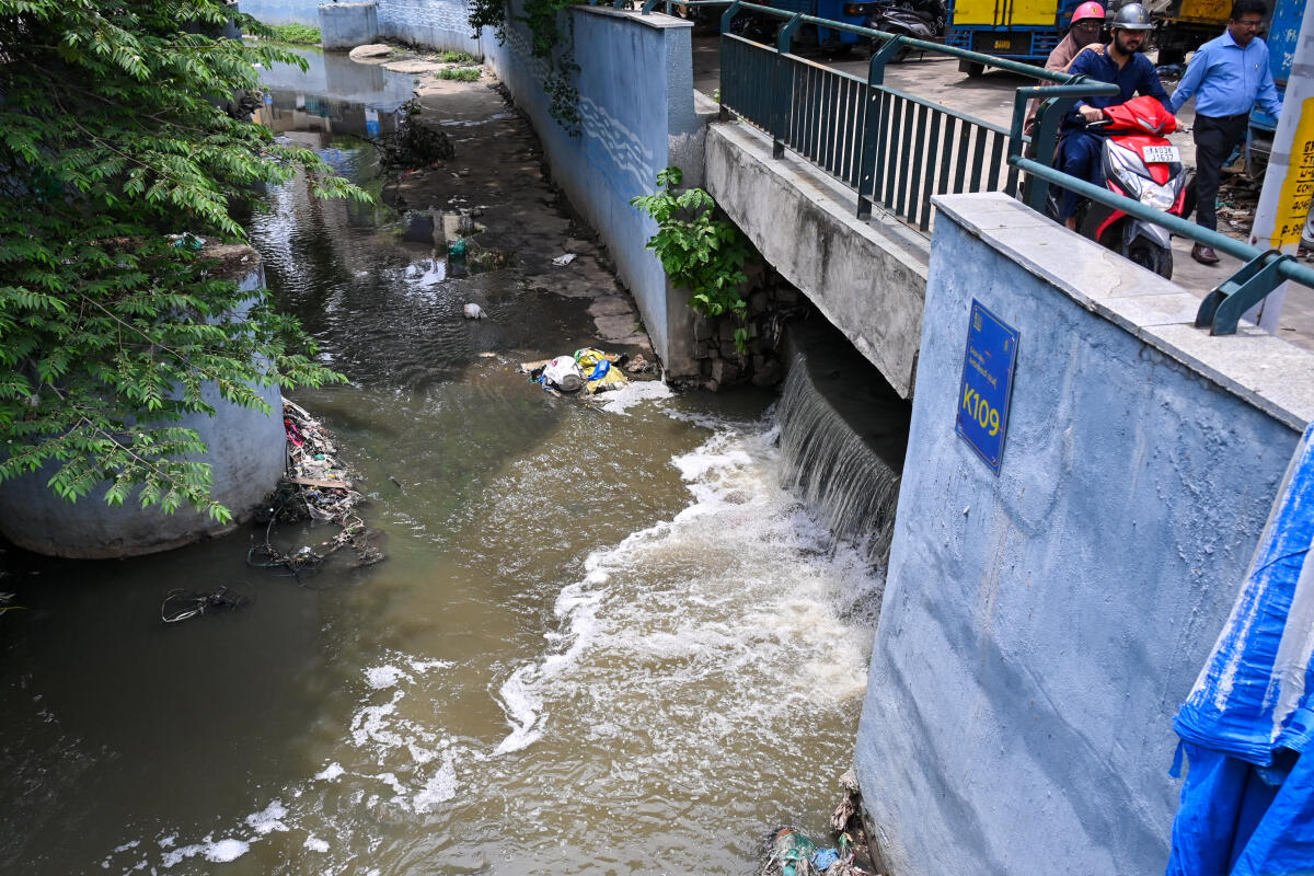 Stormwater joins the waterway near Nala Road