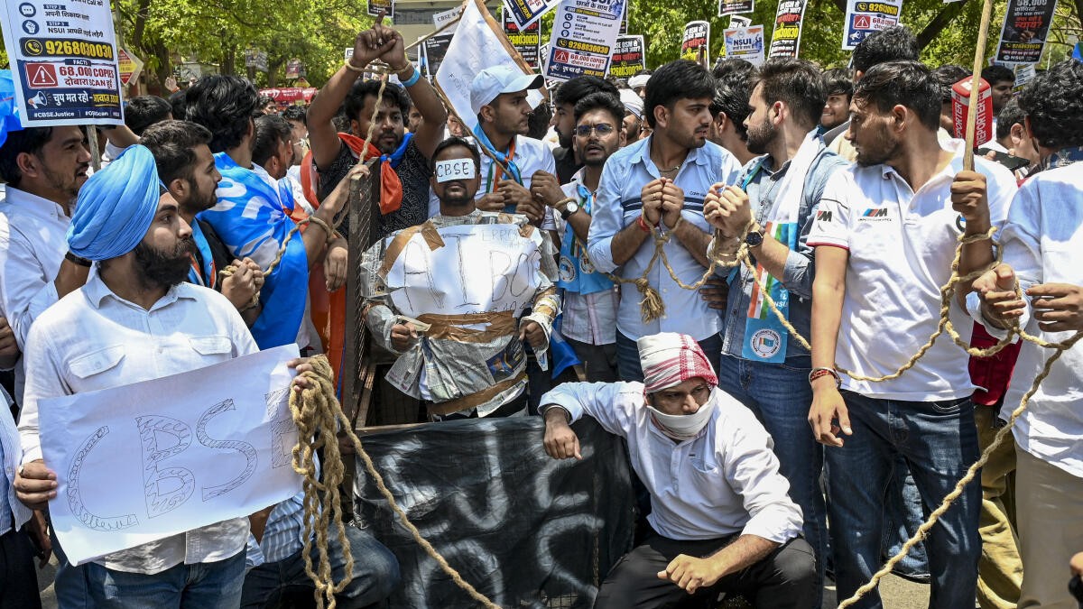 NSUI protests outside CBSE headquarters over evaluation system, seeks transparency