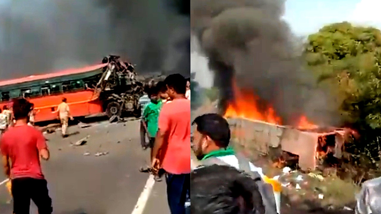 5 killed as two state-run buses from Maharashtra collide near Surat; one catches fire