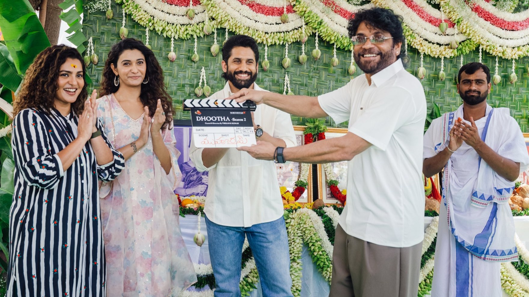 Naga Chaitanya turns producer with 'Dhootha 2', Nagarjuna attends puja ceremony