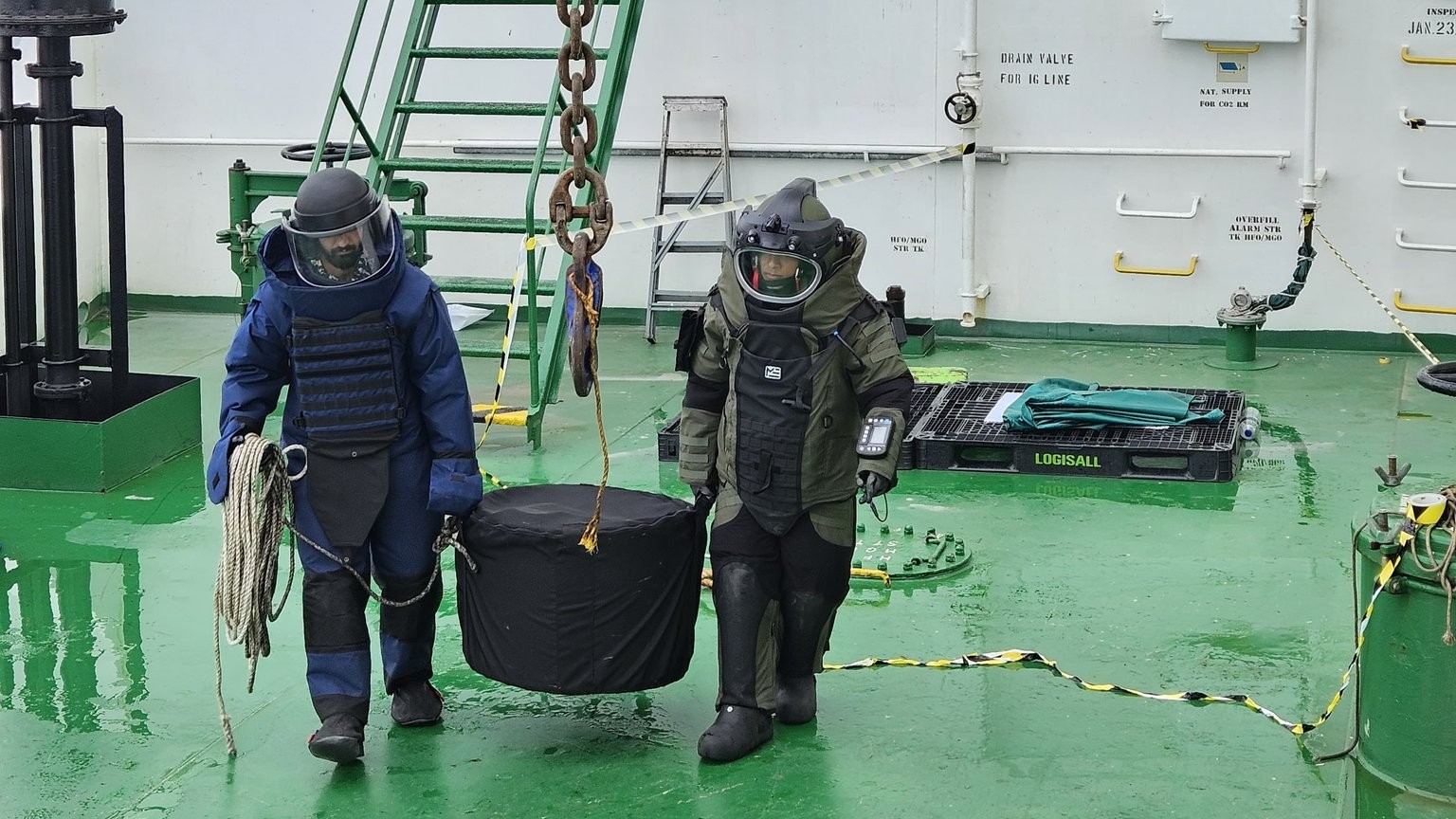 Indian Navy Operation: MT Olympic Life Missile Warhead Removed