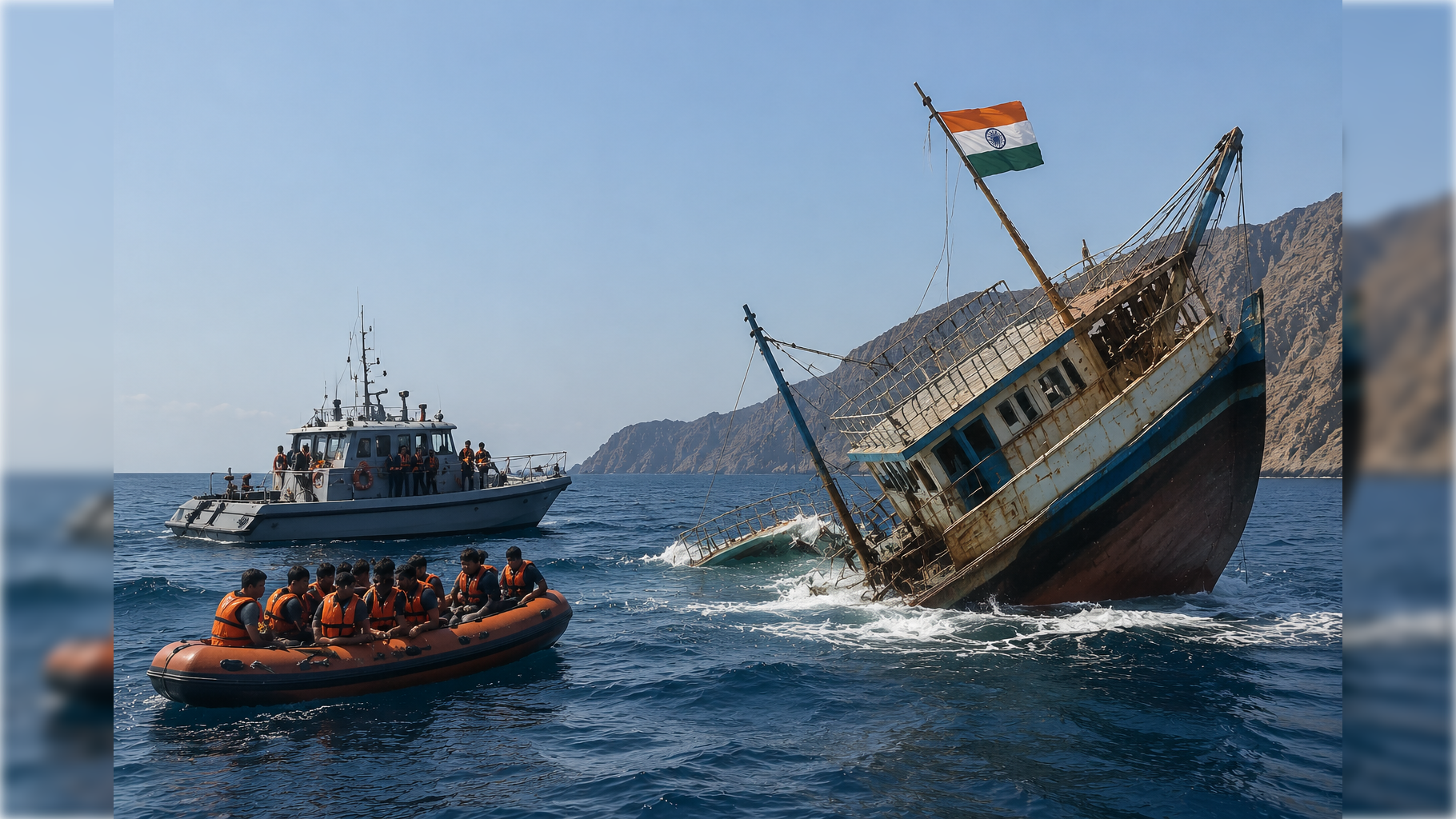 Indian-flagged dhow sinks off Oman Coast, all 14 crew rescued safely