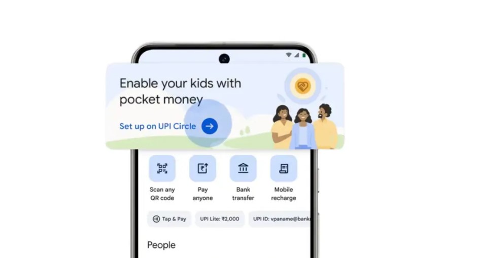 Pocket money via Google Pay.