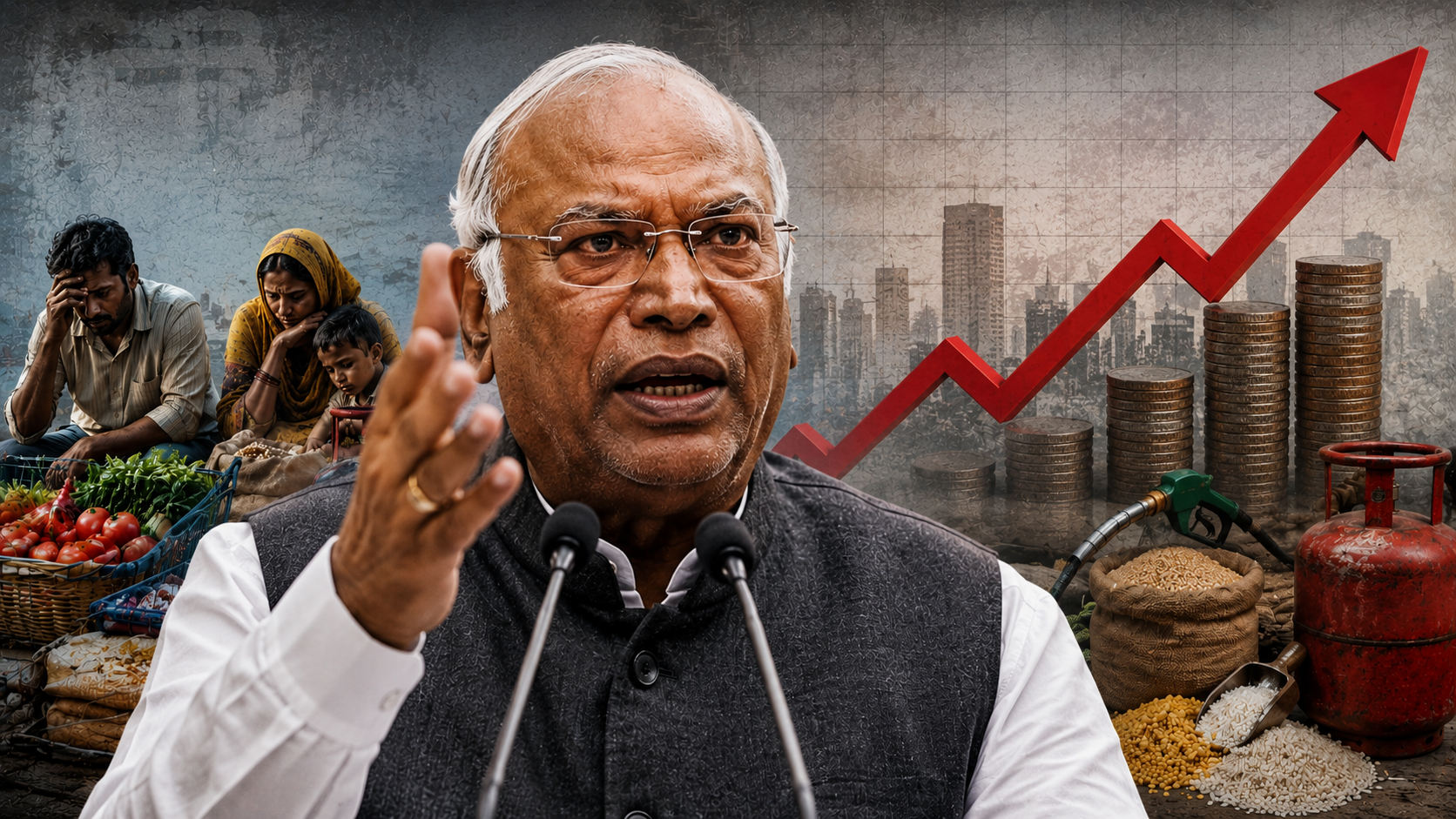 BJP busy 'shopping' rivals while 'AAM AADMI' unable to afford basic  necessities, says Mallikarjun Kharge