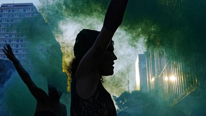 Street performers perform during the annual march to support the legalization of marijuana, in Sao Paulo, Brazil June 21, 2026.