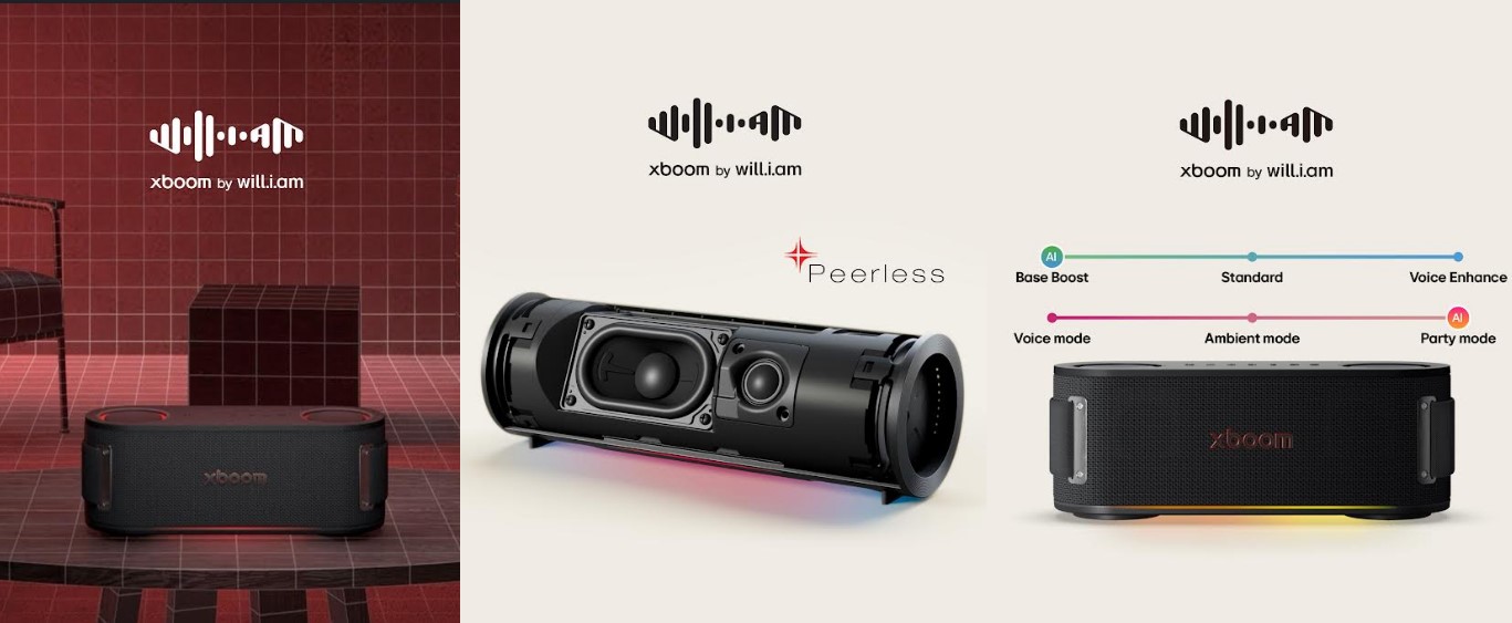 (From Left)LG Bounce 6, Grab 2 and Bounce 5 speakers.